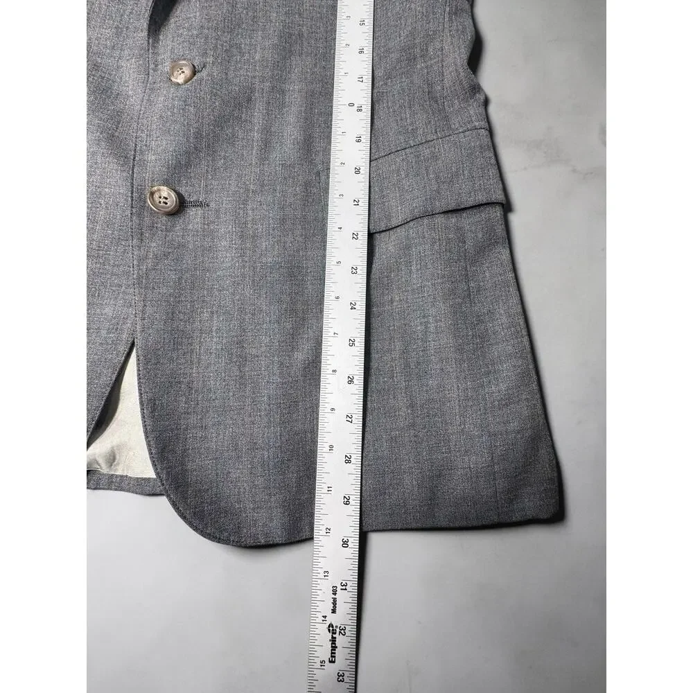 Polo University Ralph Lauren Mens 42R Gray Windowpane Sport Coat Blazer